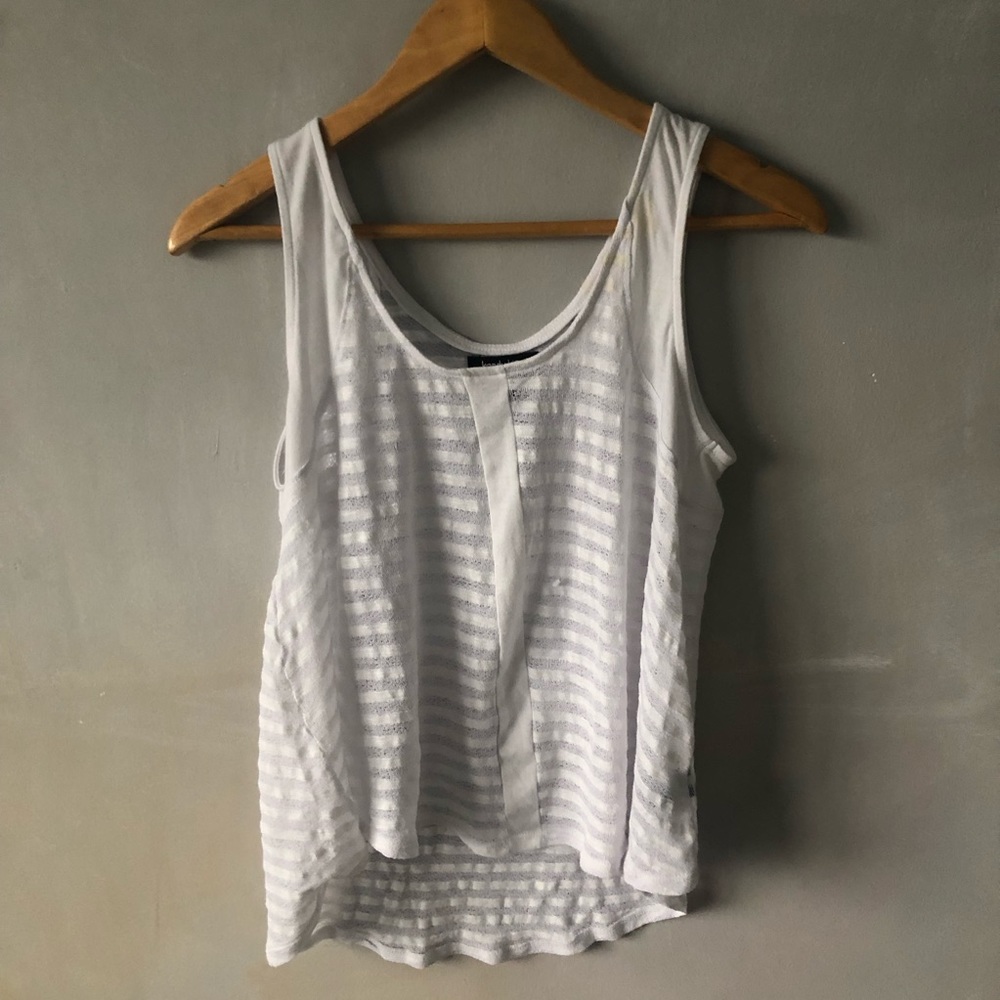 sheer striped tank top